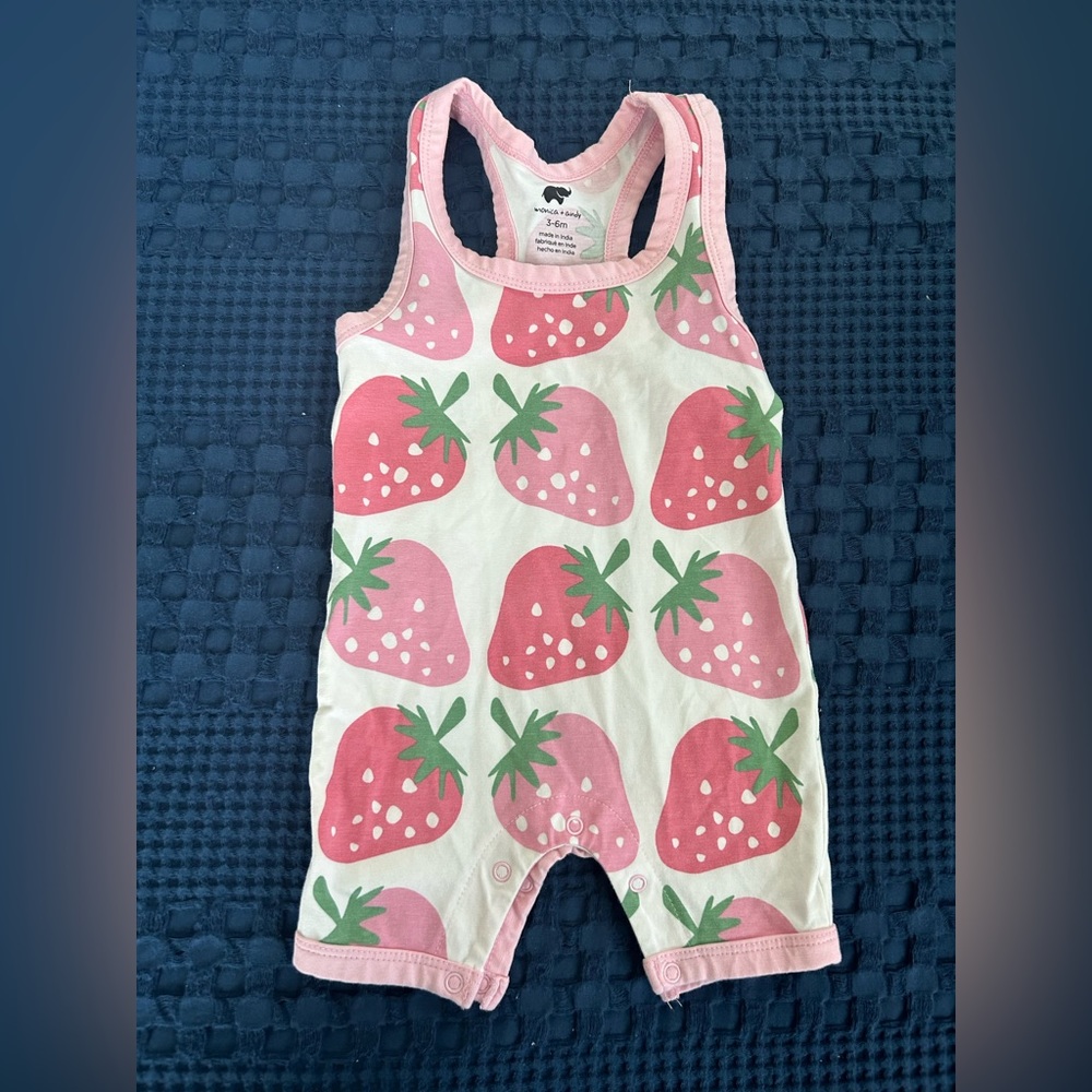 Monica and Andy Strawberry Romper